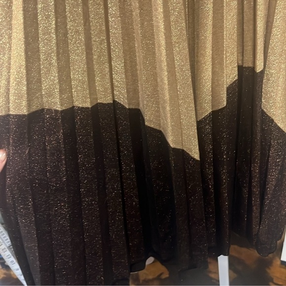 Free People Pleated Love Mini Dress Gold/Brown Size Small NWT - Picture 9 of 10